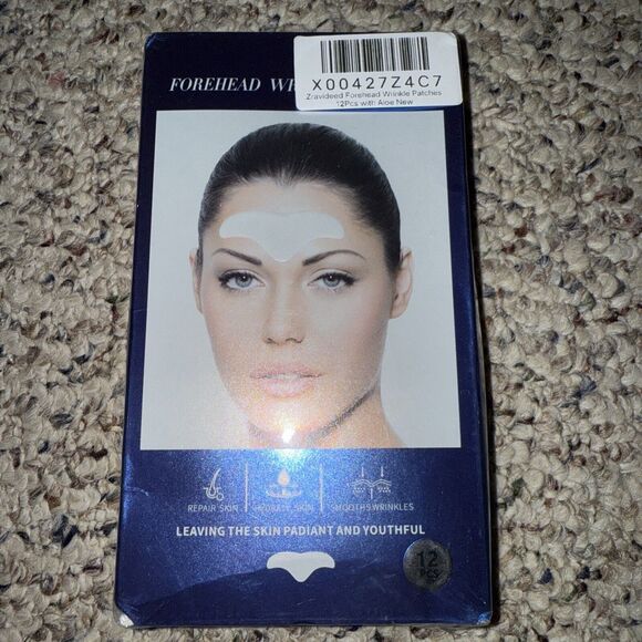 12 Forehead Wrinkle Patches Hydrolyzed‎ Collagen Vitamin E Face Tape - Picture 1 of 2